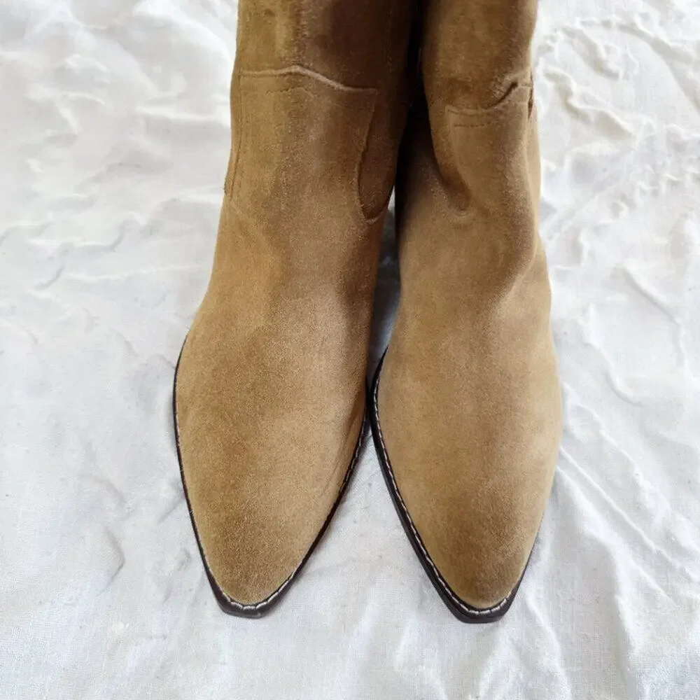 Marc Fisher Natural Edania Cowboy Boots Size 9.5 New